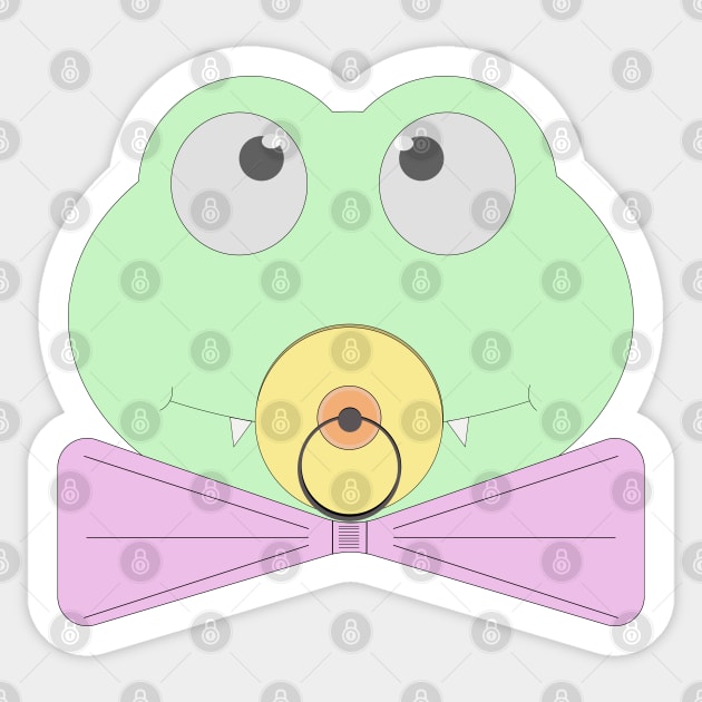 Little baby crocodile (cub) with a bow tie and a pacifier Sticker by EvgeniiV